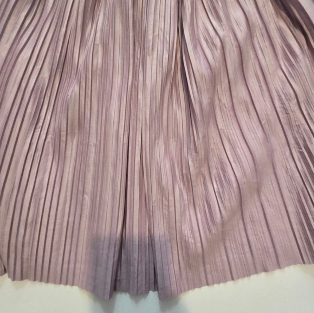 Atlein Mauve Plisse Top In Pink Turtleneck Sleeveless Size 4 - Picture 5 of 12